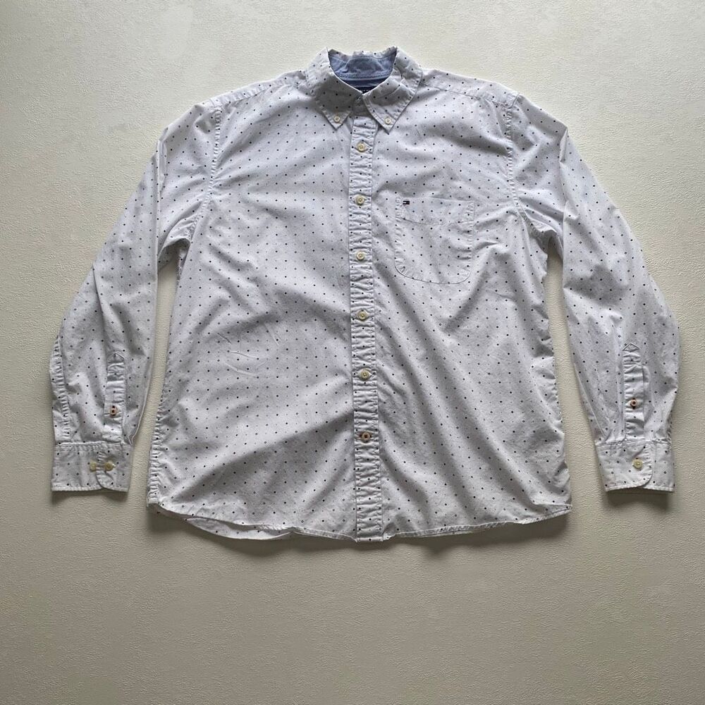 Tommy Hilfiger Classic Fit Polka Dot Button Down Shirt Men’s L/G